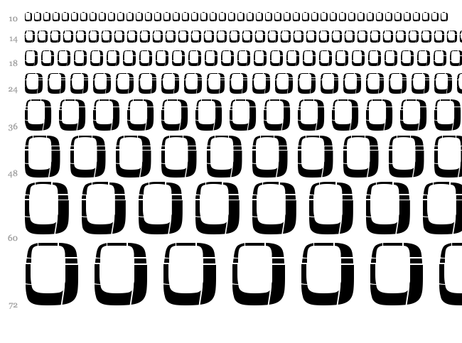Swatch Touch font waterfall